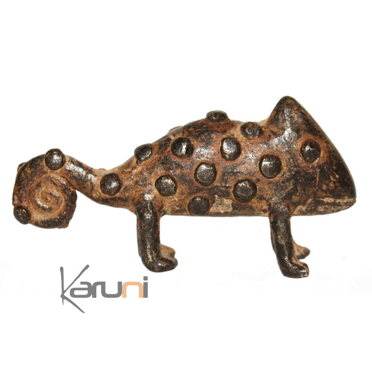 Art Dogon Bronze Animal Chameleon African Ethnic Sculpture Africa 02