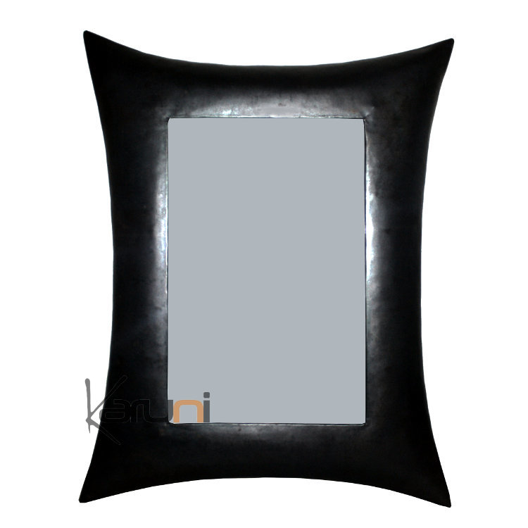 rectangle mirror curved recycled metal Madagascar 30 cm x 40 cm