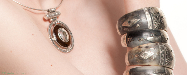 Tuareg sterling silver and fine stones pendants