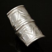 Ethnic Signet Ring Sterling Silver Big Jewelry 3 Lines Men/Women Tuareg Tribe Design 02 b