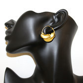 Fulani Earrings Golden Bronze Hoops African Ethnic Jewelry Mali 3 cm/1.2 inches