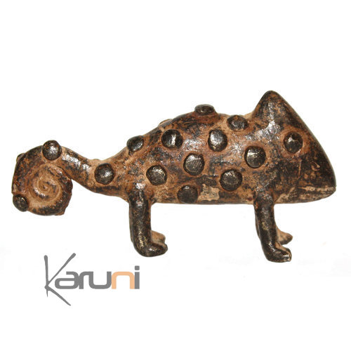 Art Dogon Bronze Animal Chameleon African Ethnic Sculpture Africa 02