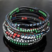 Ethnic African Jewelry Plastic Bracelets Men / Women / Child Lot 6 or 12 Green/Red/Blue From Mali