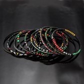 Ethnic African Jewelry Plastic Bracelets Men / Women / Child Lot 6 or 12 Green/Red/Yellow From Mali b