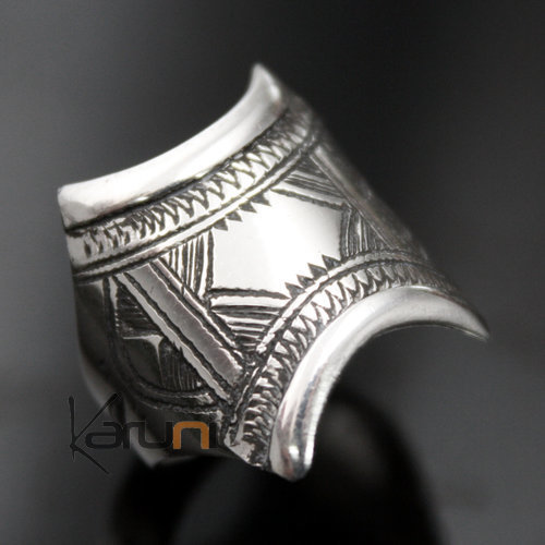 Ethnic Signet Ring Sterling Silver Jewelry Engraved Men/Women Tuareg Tribe Design 10