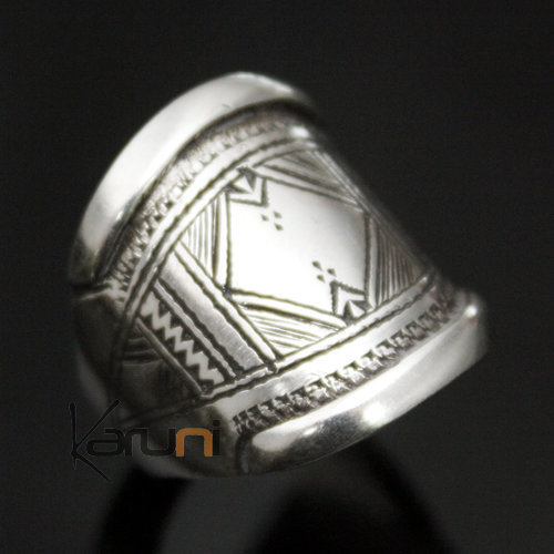 Ethnic Wide Band Ring Sterling Silver Jewelry Engraved Men/Women Tuareg Tribe Design 23