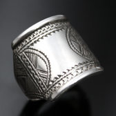 Ethnic Signet Ring Sterling Silver Jewelry Engraved Men/Women Tuareg Tribe Design 08
