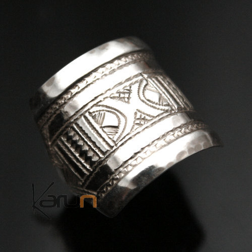 Ethnic Signet Ring Sterling Silver Jewelry Engraved Men/Women Tuareg Tribe Design 27