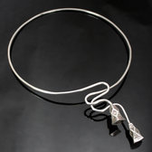 Ethnic Choker Necklace Jewelry Sterling Silver Snake Tesibit Tuareg Tribe Design 01