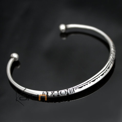 Ethnic Bracelet Sterling Silver Jewelry Engraved Angle Men/Women Tuareg Tribe Design 06 b