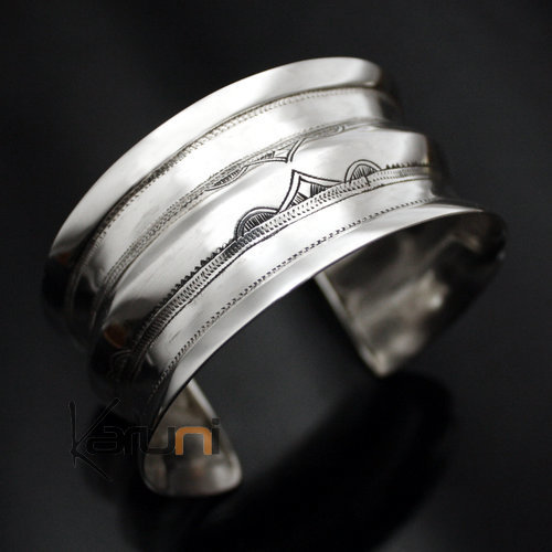  Touareg Ethnic Jewelry Silver Touareg Cuff Bracelet GAYA 01 - KARUNI