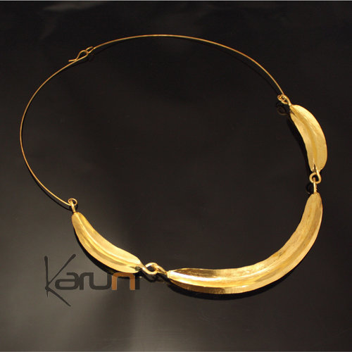 thnic African Jewelry Chocker Necklace Bronze Fulani Tribe 3 Leaves S Design KARUNI