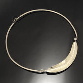 Ethnic African Jewelry Chocker Necklace Silver Plated Fulani Tribe Leaf Simple Clasp Design KARUNI