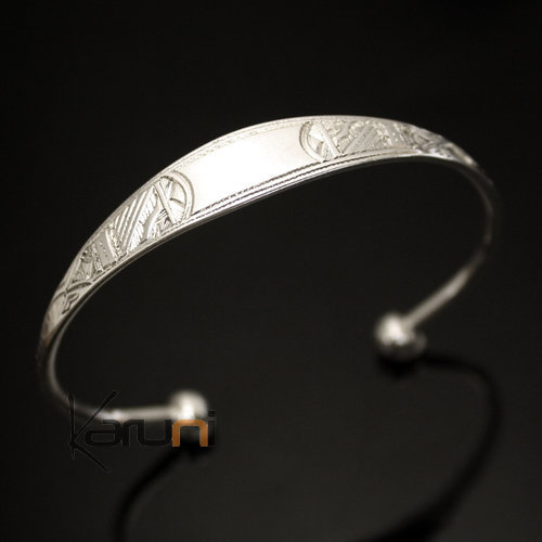 Ethnic Bracelet Sterling Silver Jewelry Large Engraved Men/Women Tuareg Tribe Design 04