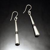 Ethnic African Jewelry Earrings Sterling Silver Ebony Clubs Smooth Ties Tuareg Tribe Design KARUNI 41