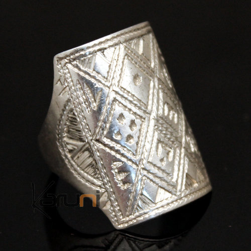 Ethnic Signet Ring Sterling Silver Jewelry Engraved Men/Women Tuareg Tribe Design 16