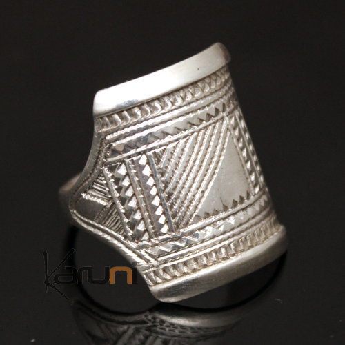 Ethnic Signet Ring Sterling Silver Jewelry Engraved Men/Women Tuareg Tribe Design 20