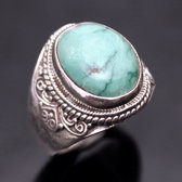 Sterling Silver Ring 925 Nepal 35 Signet Man / Woman Turquoise Filigranes