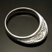 Silver Ring Ring Fine Engraved Engraved Man / Woman 08 Crown