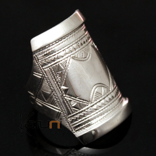 Ethnic Signet Ring Sterling Silver Big Jewelry Men/Women Tuareg Tribe Design 08
