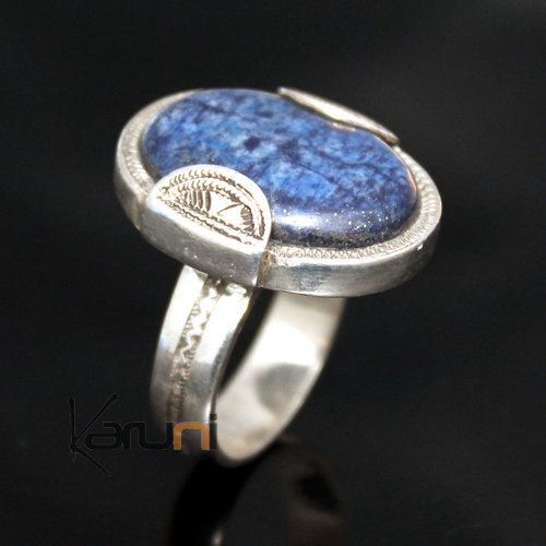 Exceptional Ring in Silver Lapis Lazuli 10 Man / Woman Oval