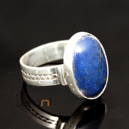 African Ring Lapis Lazuli Sterling Silver Ethnic Jewelry Oval Men/Women Tuareg Tribe Design 15