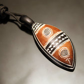 Ethnic Tuareg Jewelry Necklace Pendant Soap Stone Engraved 70 Niger Leaf