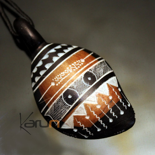 Ethnic Tuareg Jewelry Necklace Pendant Soap Stone Engraved 72 Niger Leaf