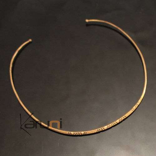 Ethnic Jewelry Tuareg African Thin Necklace Bronze Mauritania 03