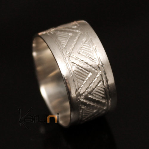 Ethnic Engagement Ring Wedding Jewelry Sterling Silver Semi-large Men/Women Tuareg Tribe Design 09