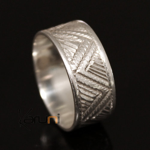 Ethnic Engagement Ring Wedding Jewelry Sterling Silver Semi-large Men/Women Tuareg Tribe Design 15