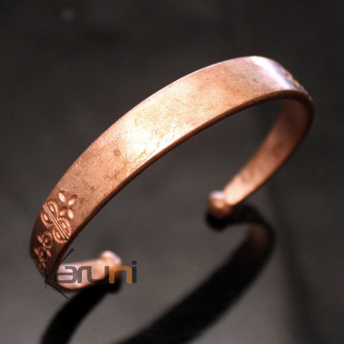  Peul Gourmette Bracelet Adjustable Man-Woman Mali 33 Engraved Copper