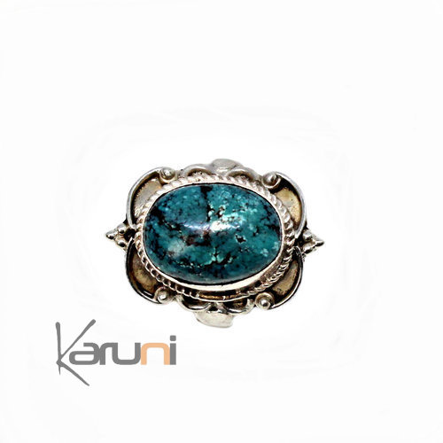 Silver Turquoise  ring ethnical jewellery 1080