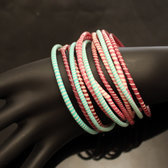 Flip Flop Ethnic African jewelry Plastic Bracelets Jokko Recycled Fair Trade Men Women Children 34 Turquoise Blue/Indian Pink (x12) b