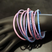Flip Flop Ethnic African jewelry Plastic Bracelets Jokko Recycled Fair Trade Men Women Children 37 Blue/Mauve Purple (x12) b