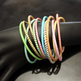 Flip Flop Ethnic African jewelry Plastic Bracelets Jokko Recycled Fair Trade Men Women Children 39 Multicolor Light (x12) b