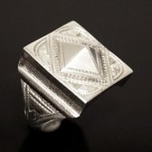 Ethnic Signet Ring Silver Jewelry Voluminous Diamond Men/Women Tuareg Tribe Design 02