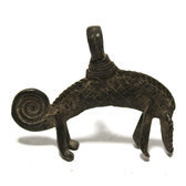 African Dogon Art Bronze Pendant Amulet Ethnic sculpture Africa 06 Cameleon