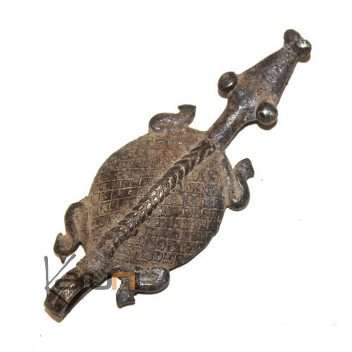 African Dogon Art Bronze Pendant Amulet Ethnic Sculpture Africa 12 Crocodile
