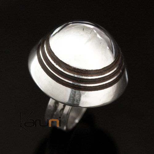 Ethnic Dome Ring Sterling Silver Bell Jewelry Ebony Tuareg Tribe Design  KARUNI