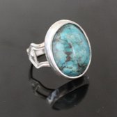 Ethnic Marquise Ring Sterling Silver Jewelry Turquoise Engraved Tuareg Tribe Design 67