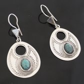 Ethnic Earrings Sterling Silver Jewelry Silver Drops Turquoise Tuareg Tribe Design 63