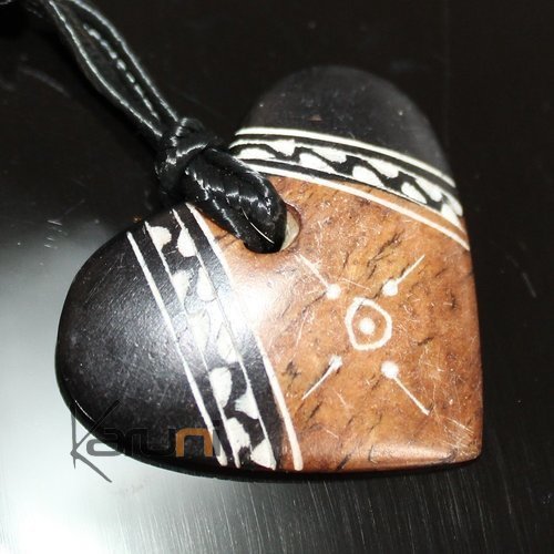 Ethnic Tuareg Jewelry Necklace Pendant Soap Stone Engraved 101