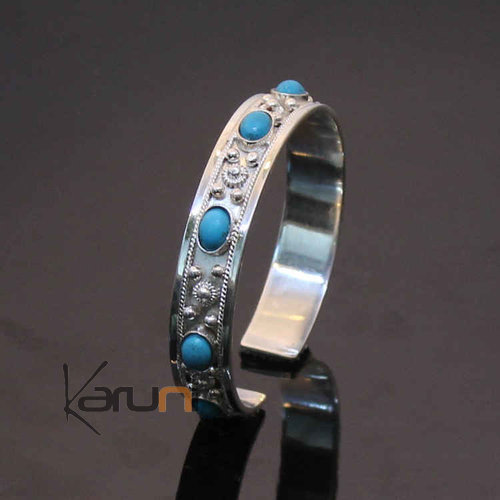 Nigerian Turquoise Silver Bracelet 01 /4