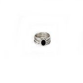 Silver Onyx weekly ring