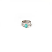 Silver turquoise weekly ring