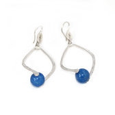 Silver blue Agath earrings