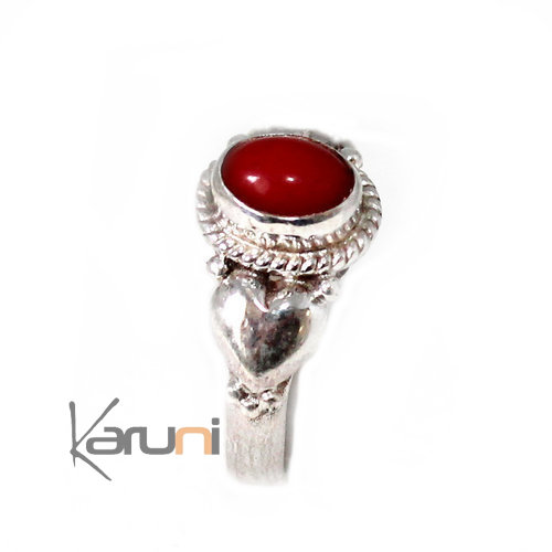 Red Onyx silver ring