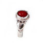 Red Onyx silver ring