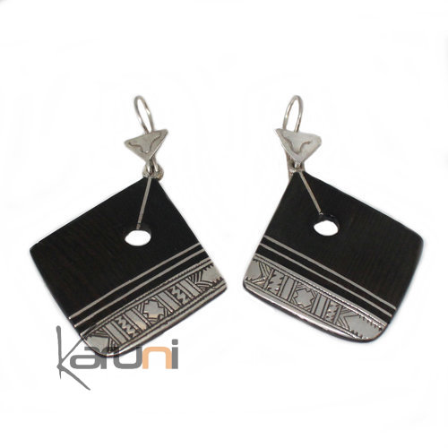 Ethnic Earrings Sterling Silver Jewelry Ebony 5039